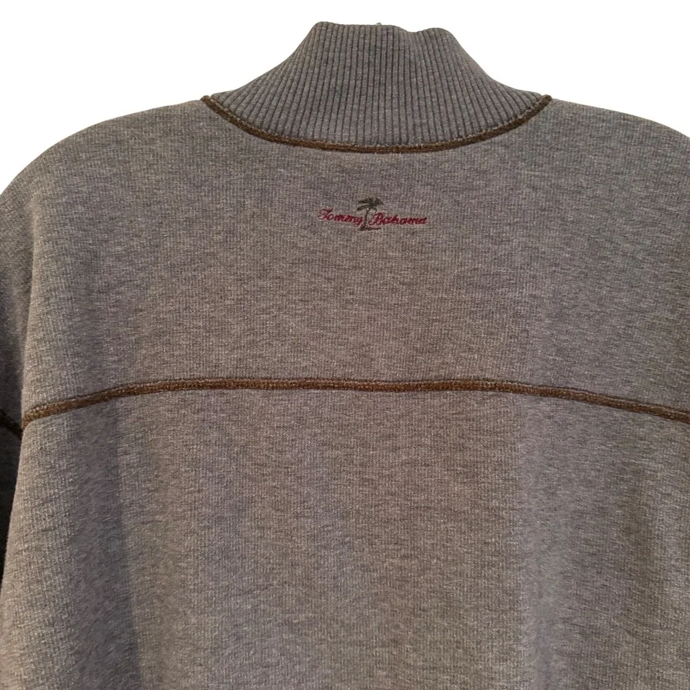 Tommy Bahama Quarter Zip Pullover Sweater Men's Gray XL Workwear Golf Athleisure